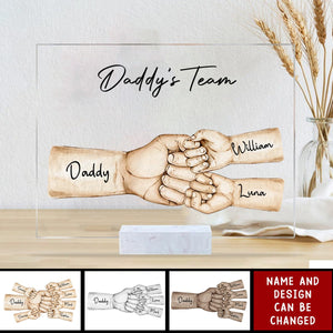 Daddy's Team Fist Bump Personalized Acrylic Plaque