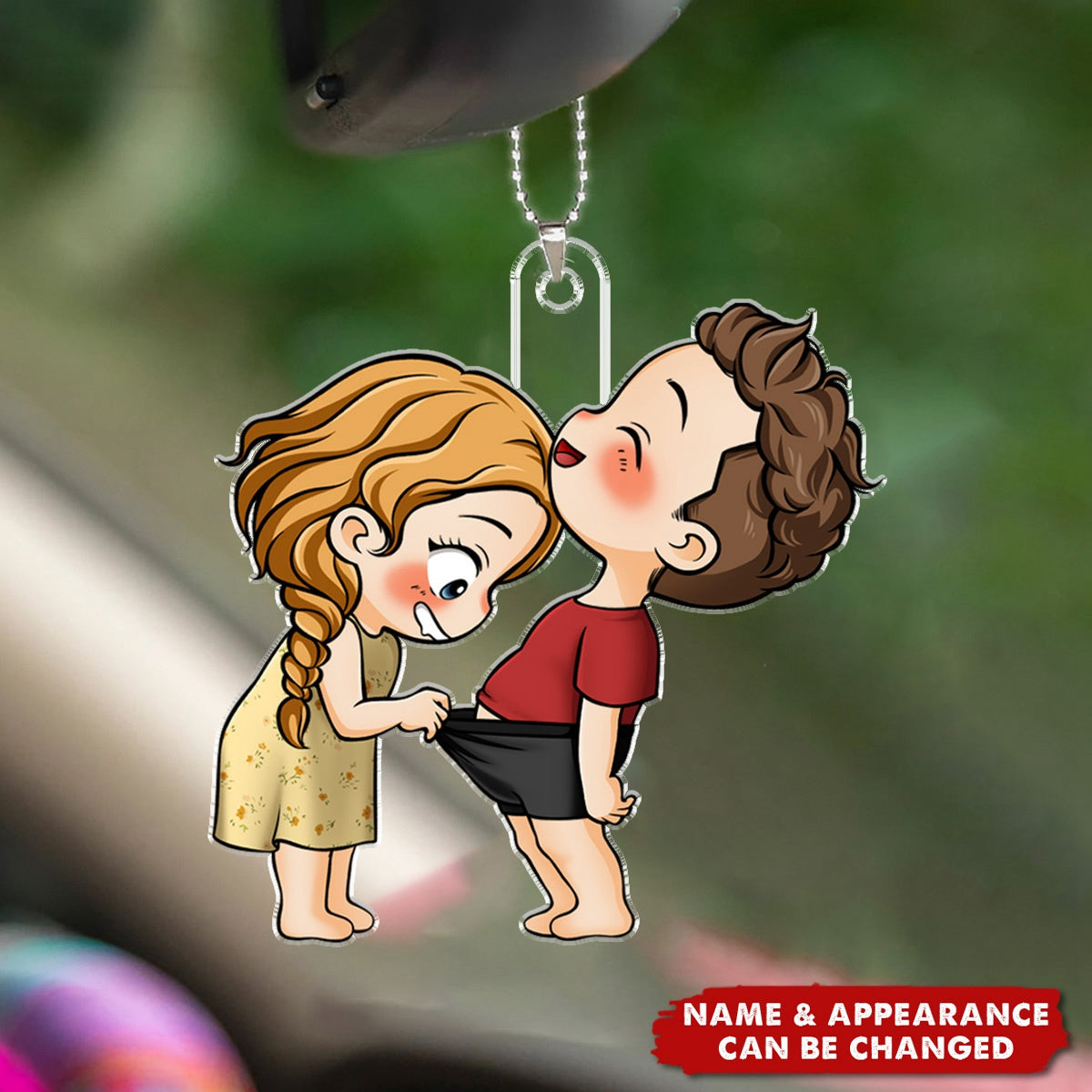 Cute Couple - Gift For Husband Wife, Anniversary - Personalized Car Ornament