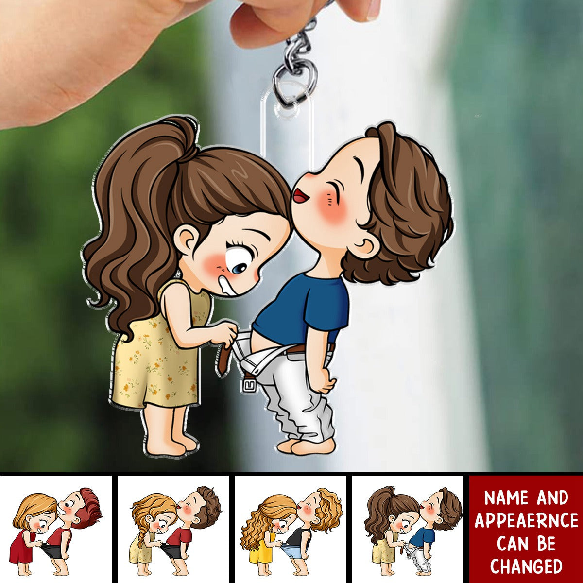 Cute Couple - Gift For Husband Wife, Anniversary - Personalized Keychain