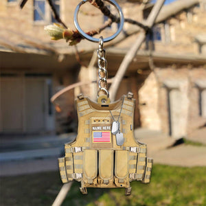 Personalized Military, Armed Forces Tactical Combat Vest Acrylic Keychain