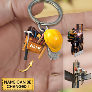 Personalized Ironworker Flat Acrylic Keychain