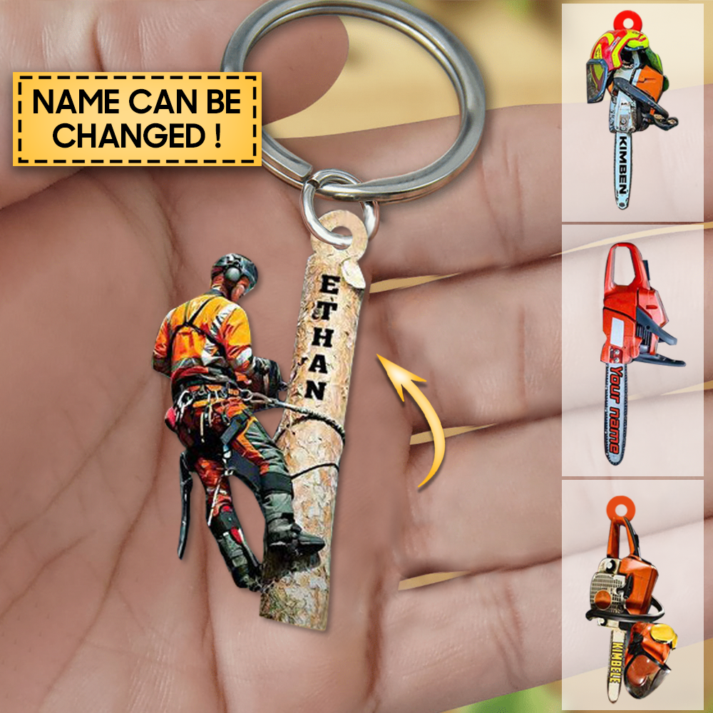 Personalized Arborist Flat Acrylic Keychain