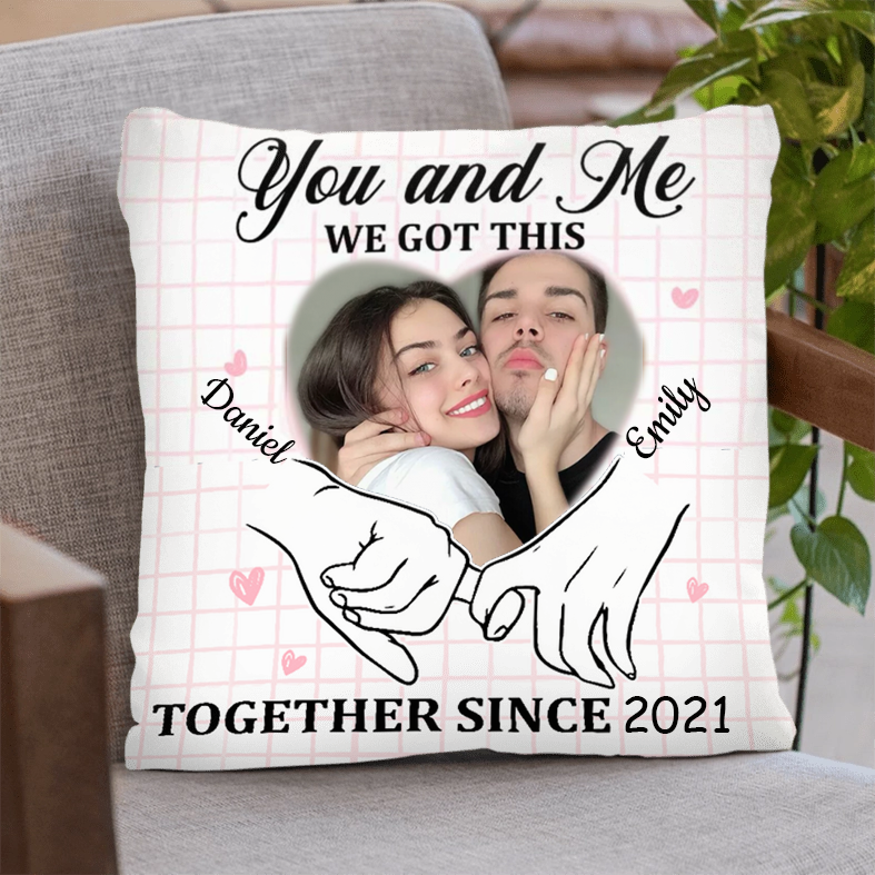 Personalized Love Couple Anniversary Pillow, Custom Photo Pillow And Pillow Cover