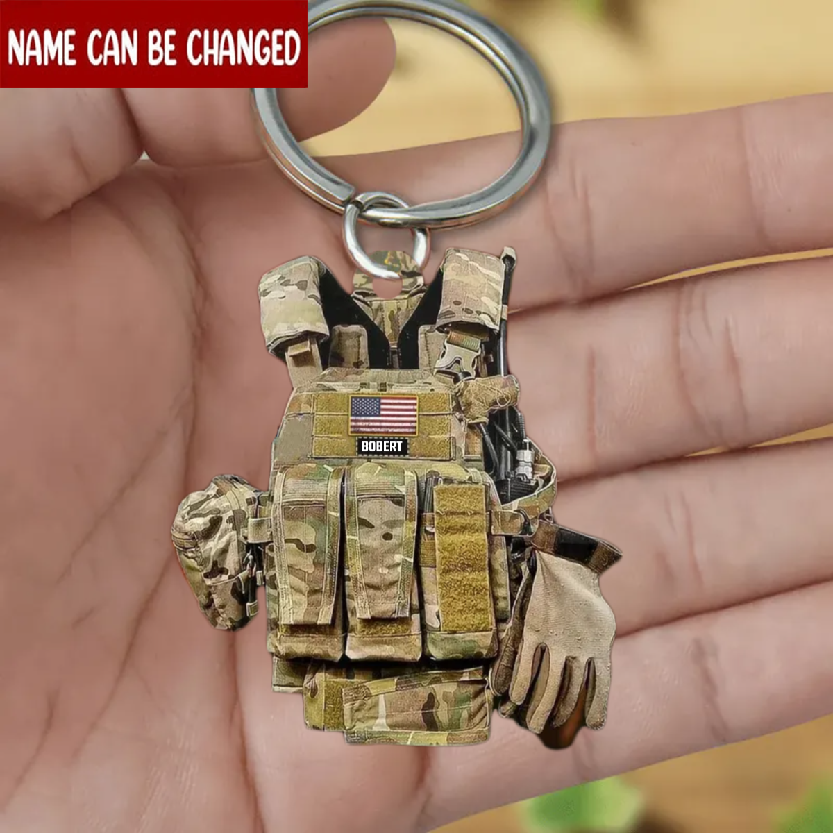 US Army Uniform - Personalized Flat Acrylic Keychain