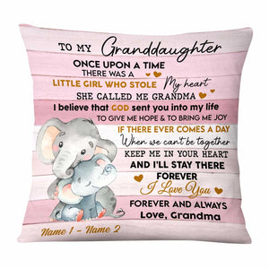 Personalized Elephant Granddaughter Grandson Pillow