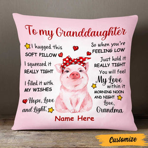 Personalized Mom Grandma To Daughter Granddaughter Pig Pillow