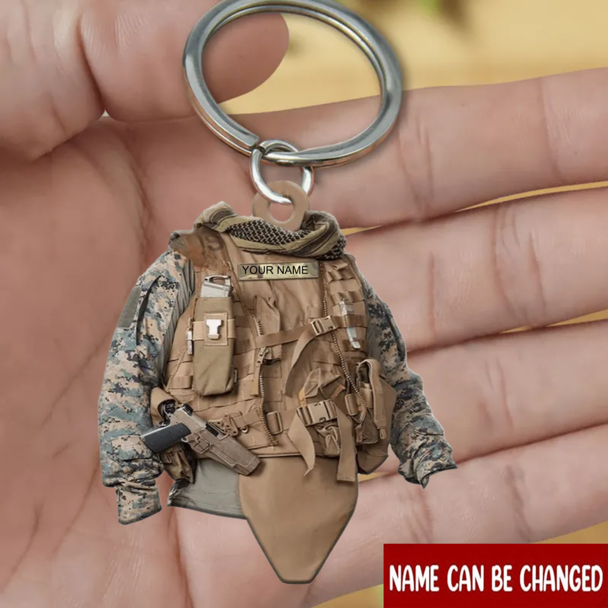 Personalized Solider Flat Acrylic Keychain