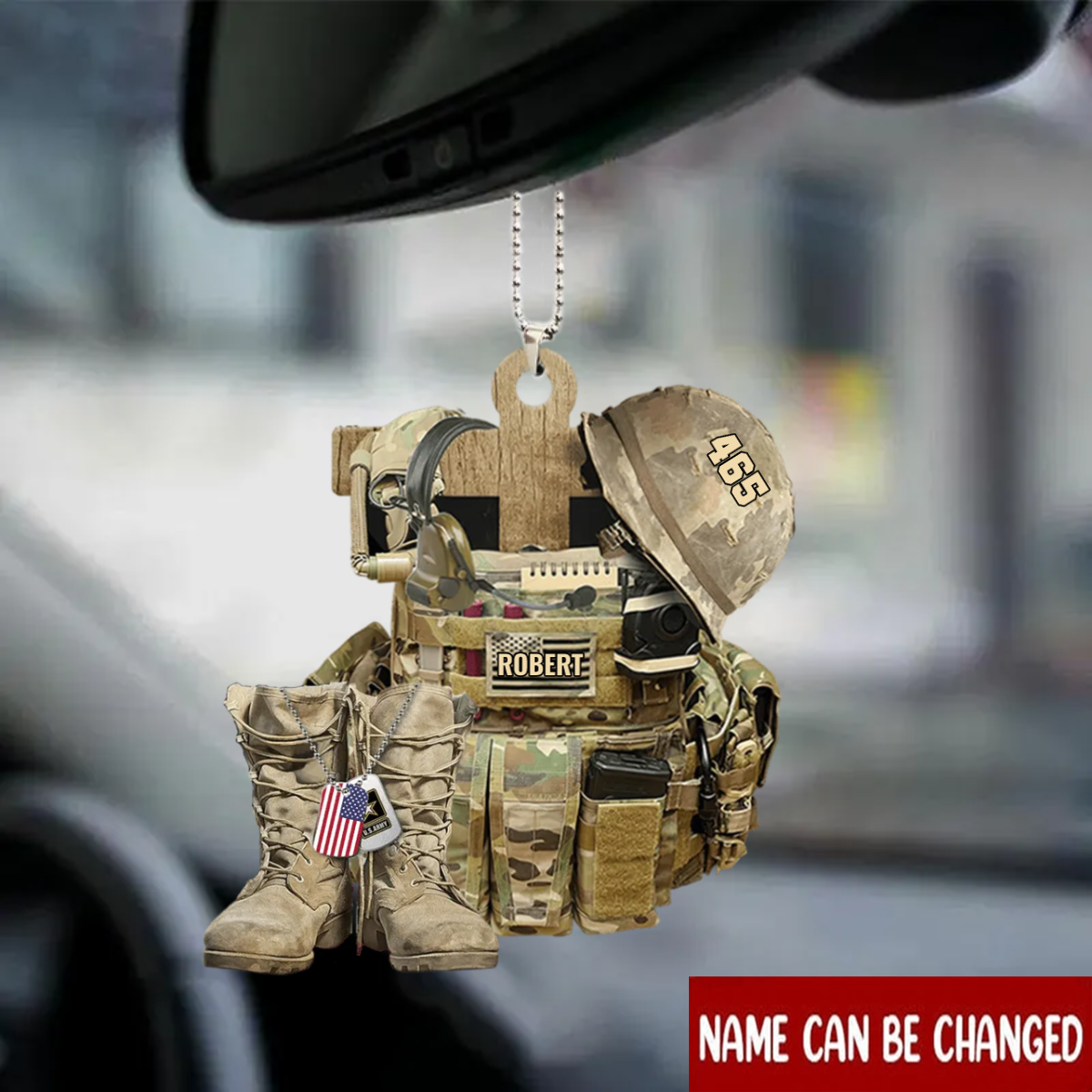 Personalized Military Bulletproof Vest Boots Helmet Ornament