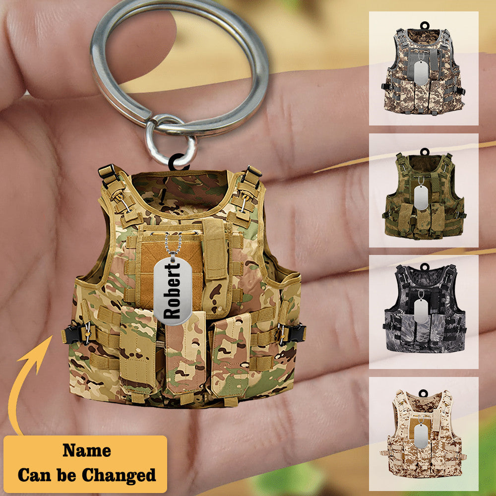 Soldier VEST - PERSONALIZED FLAT ACRYLIC KEYCHAIN