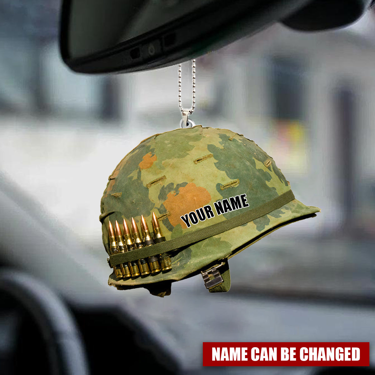 US Veteran Helmet - Personalized Flat Acrylic Ornament