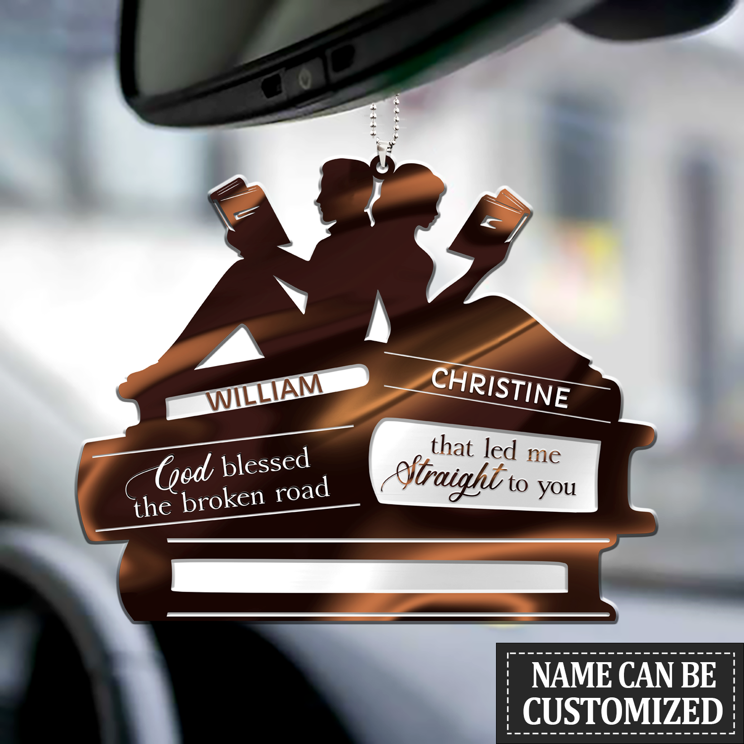 Book Lover Couple God Blessed Personalized Ornament