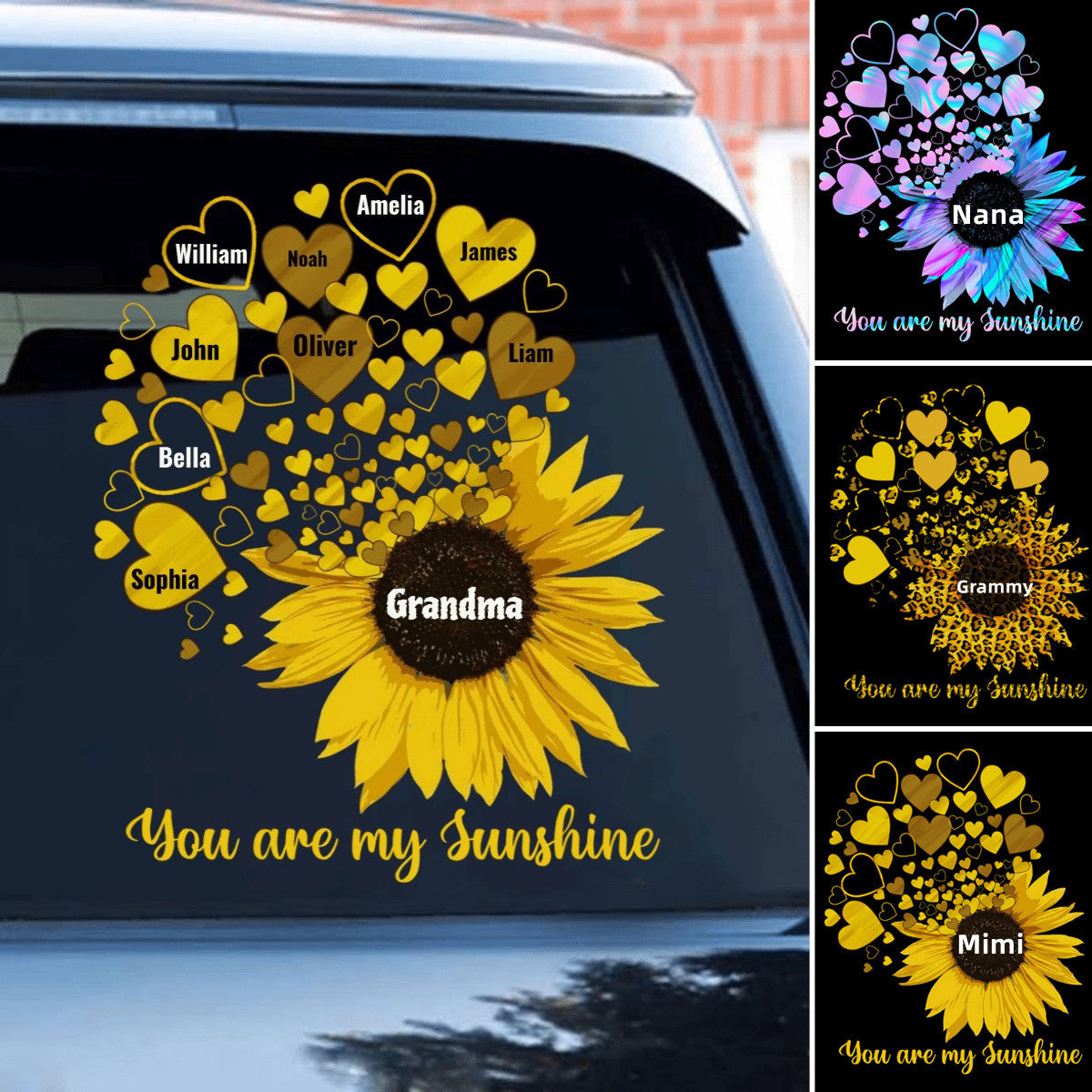 Personalized Mom Grandma Little Sunshine Decal