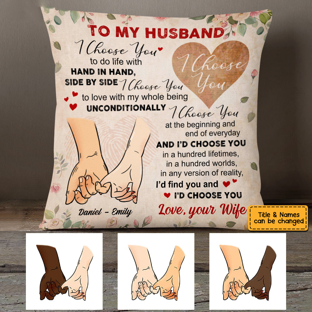 Personalized Couple Hand Pillow