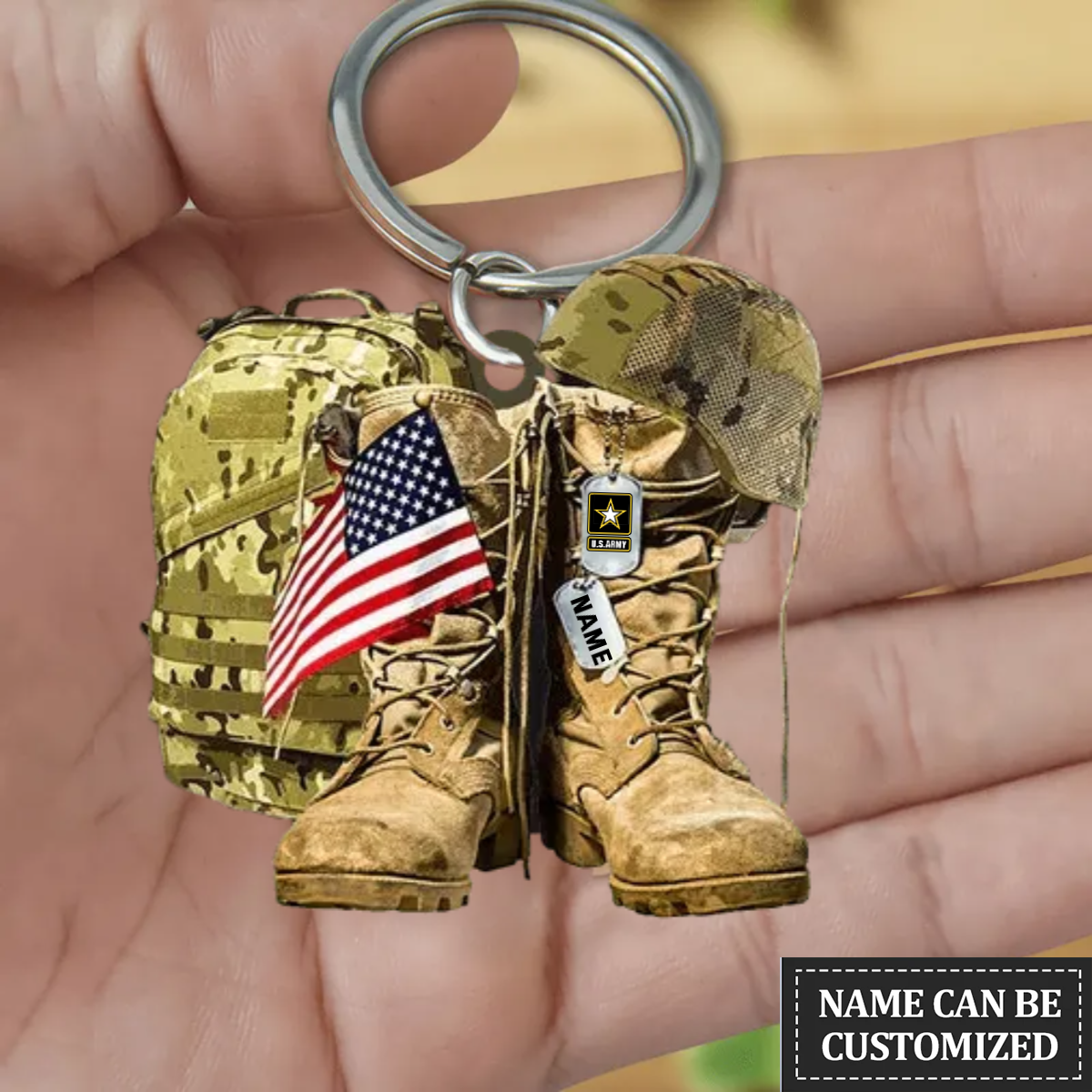 Personalized Soldier's equipment Flat Acrylic Keychain