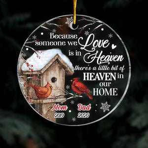 Personalized Memo Cardinal Someone We Love Is In Heaven Circle Ornament NB221 23O28