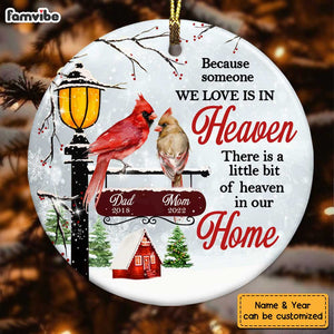 Personalized Memo Cardinal Heaven In Our Home Benelux Ornament NB212 30O28