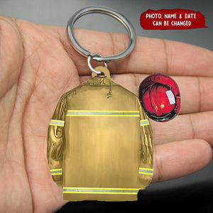 Personalized Firefighter Armor Shaped Flat Acrylic Keychain2