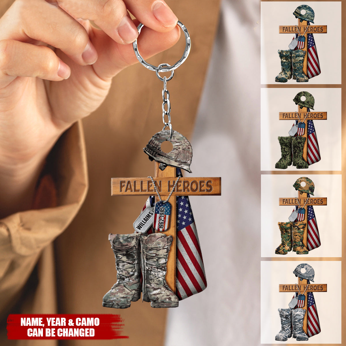 US Veteran - Fallen Heroes - Personalized Flat Acrylic Keychain