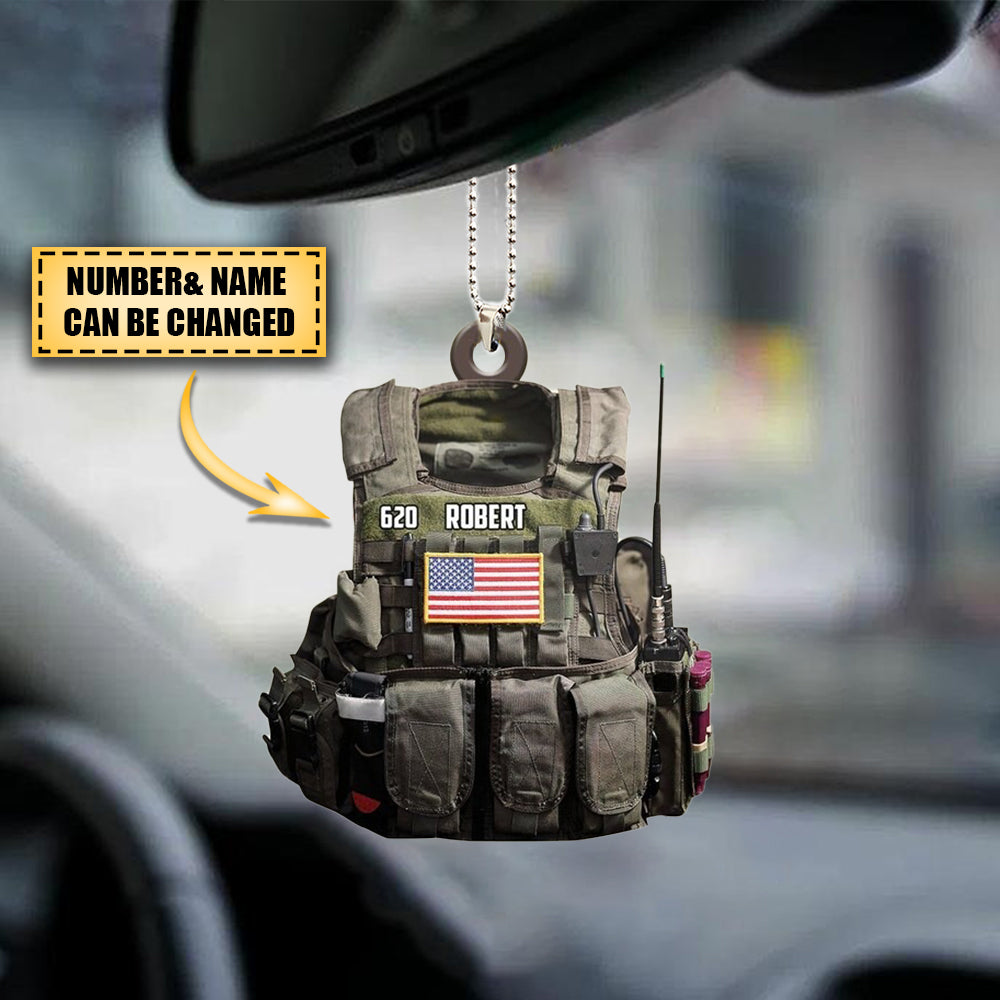 Personalized Police/Soldier Tactical Vests Shaped Ornament