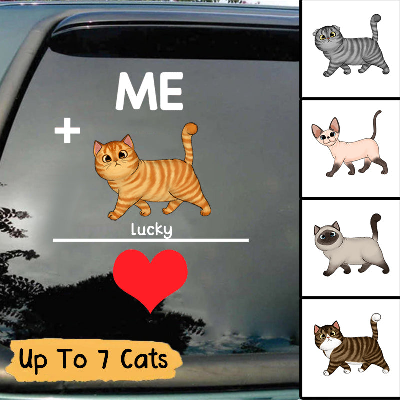 Me & My Cats Equal Love Personalized Decal