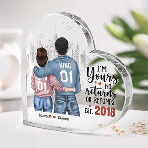 Couple Personalized Custom Heart Shaped Acrylic Plaque - Gift For Husband Wife, Anniversary