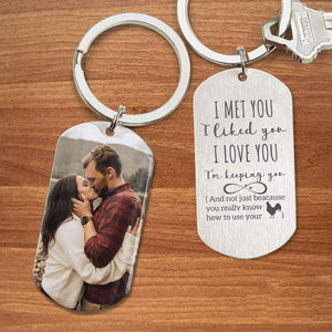 I Met You I Liked You I Love You Couple Metal Keychain, Personalized Couples Keychain, Perfect Couple Keyring, Valentine's Day Gift