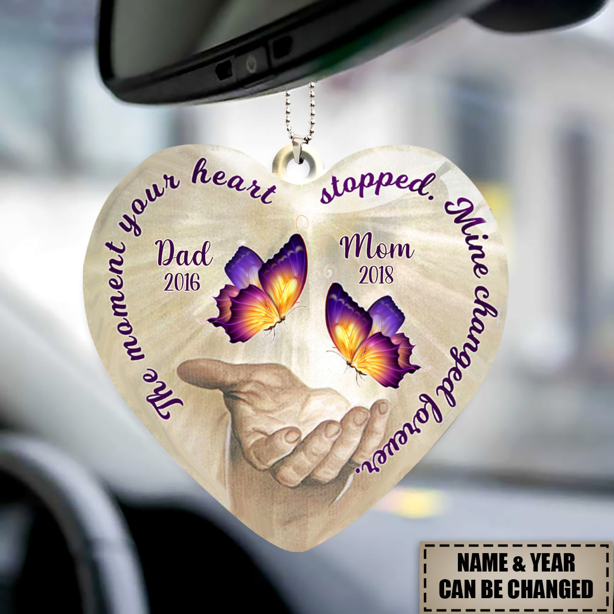 The Moment Your Heart Stopped, Mine Changed Forever Custom Memorial Ornament