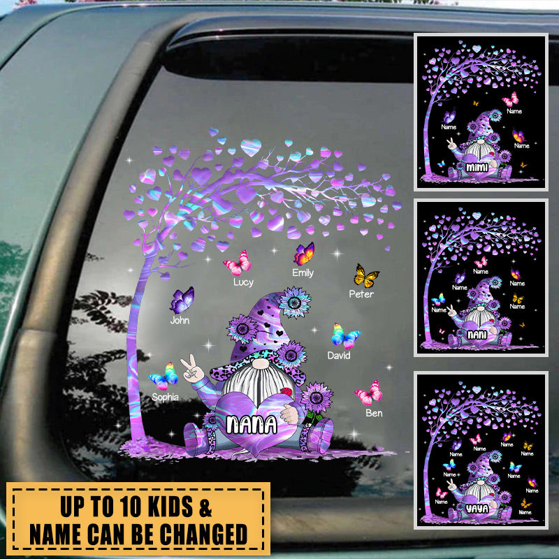 Hologram Grandma- Mom doll Loves Butterfly Kids Personalized Decal