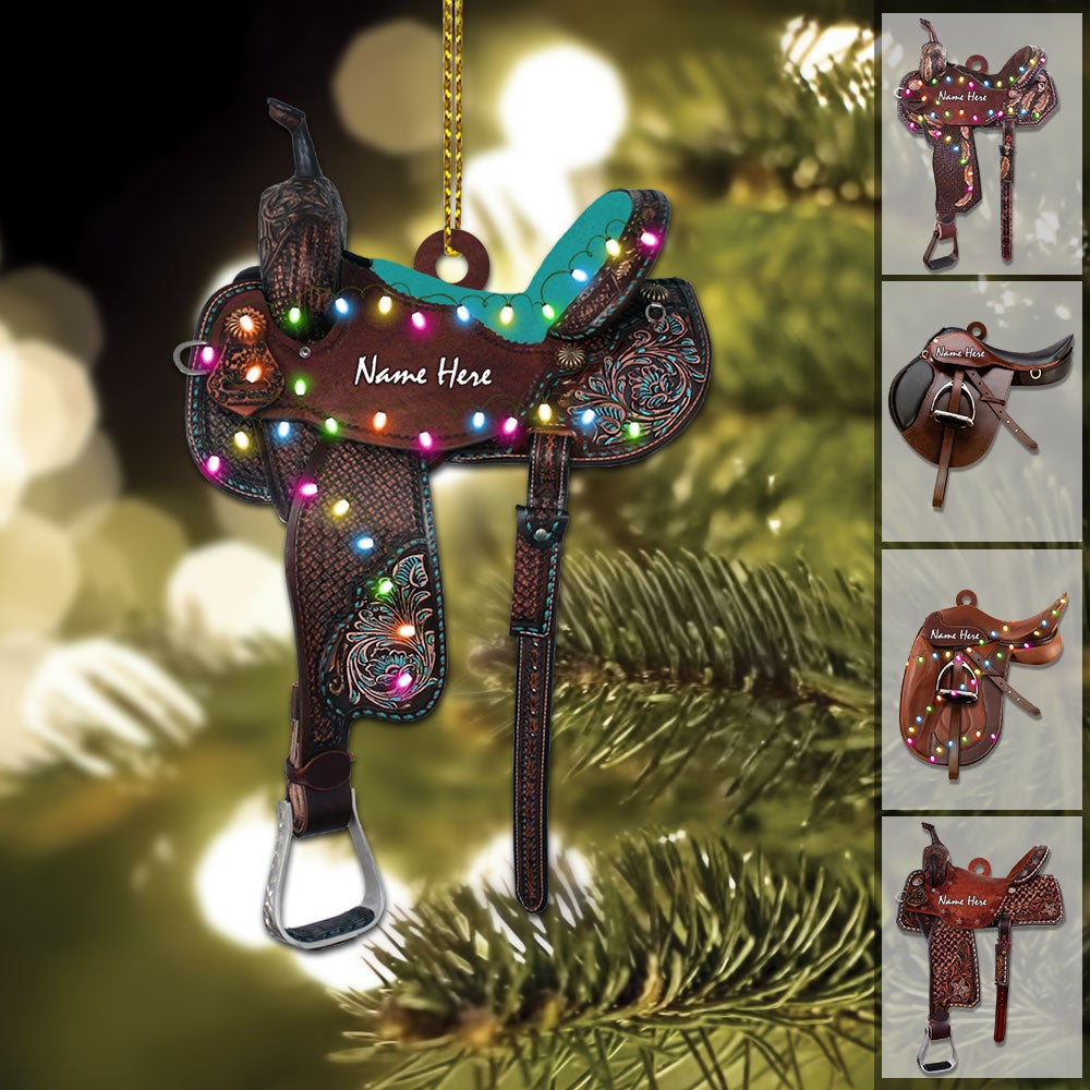 Personalized Horse Saddle For Horse Lovers Riding Horse Acrylic Ornament