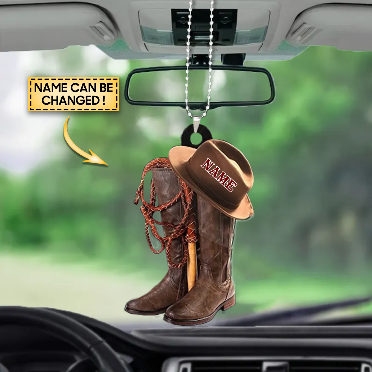 Personalized Vintage Cowboy Hats And Boots Car Hanging Ornament