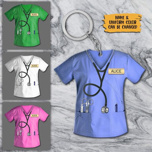 Personalized Nurse Scrubs - Gift for nurse Acrylic Keychain or Ornament