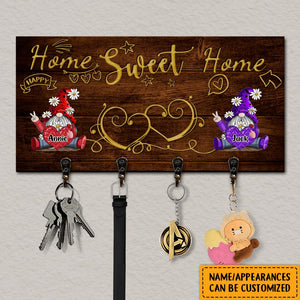 Home Sweet Home - 2-5 Names Personalized dolls Gift for Family Wooden Key Hanger