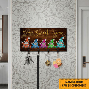 Home Sweet Home - 2-5 Names Personalized dolls Gift for Family Wooden Key Hanger