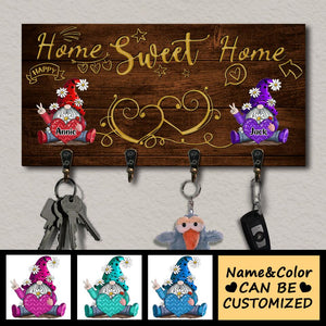 Home Sweet Home - 2-5 Names Personalized dolls Gift for Family Wooden Key Hanger