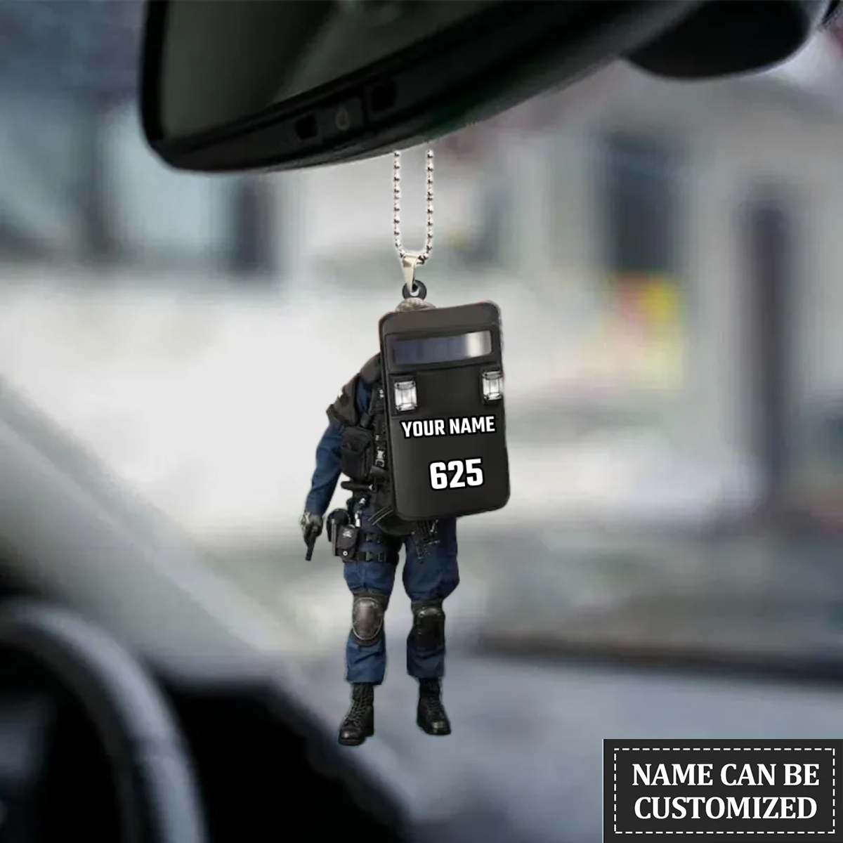 Personalized SWAT and Shield Acrylic Shaped Ornament