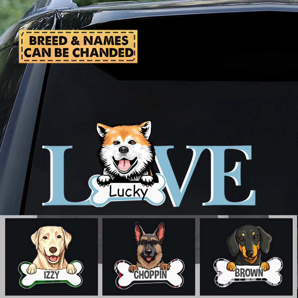 Love is Dog Personalized Car Decal