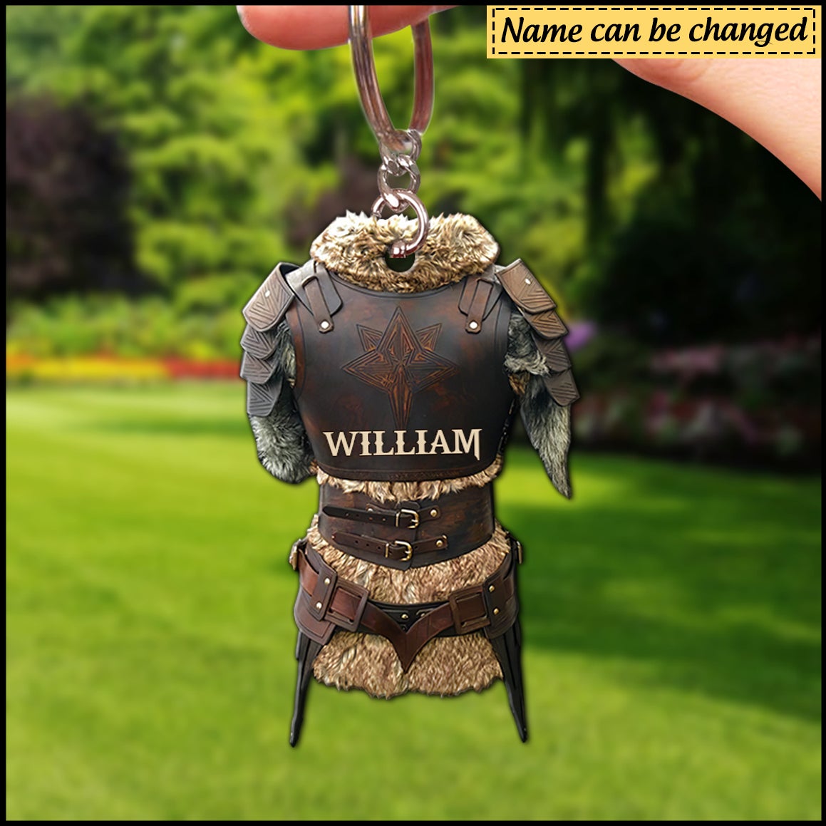 Personalized Viking Armor Acrylic Keychain & Ornament