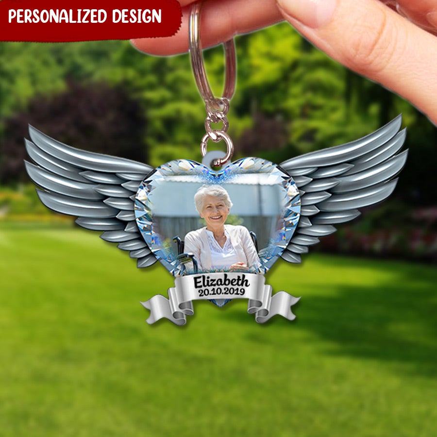 Angel Wings Memory Personalized Acrylic Keychain & Ornament