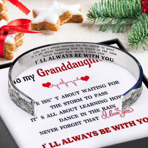 For Granddaughter - I'll Always Be There For You Wave Cuff Bracelet