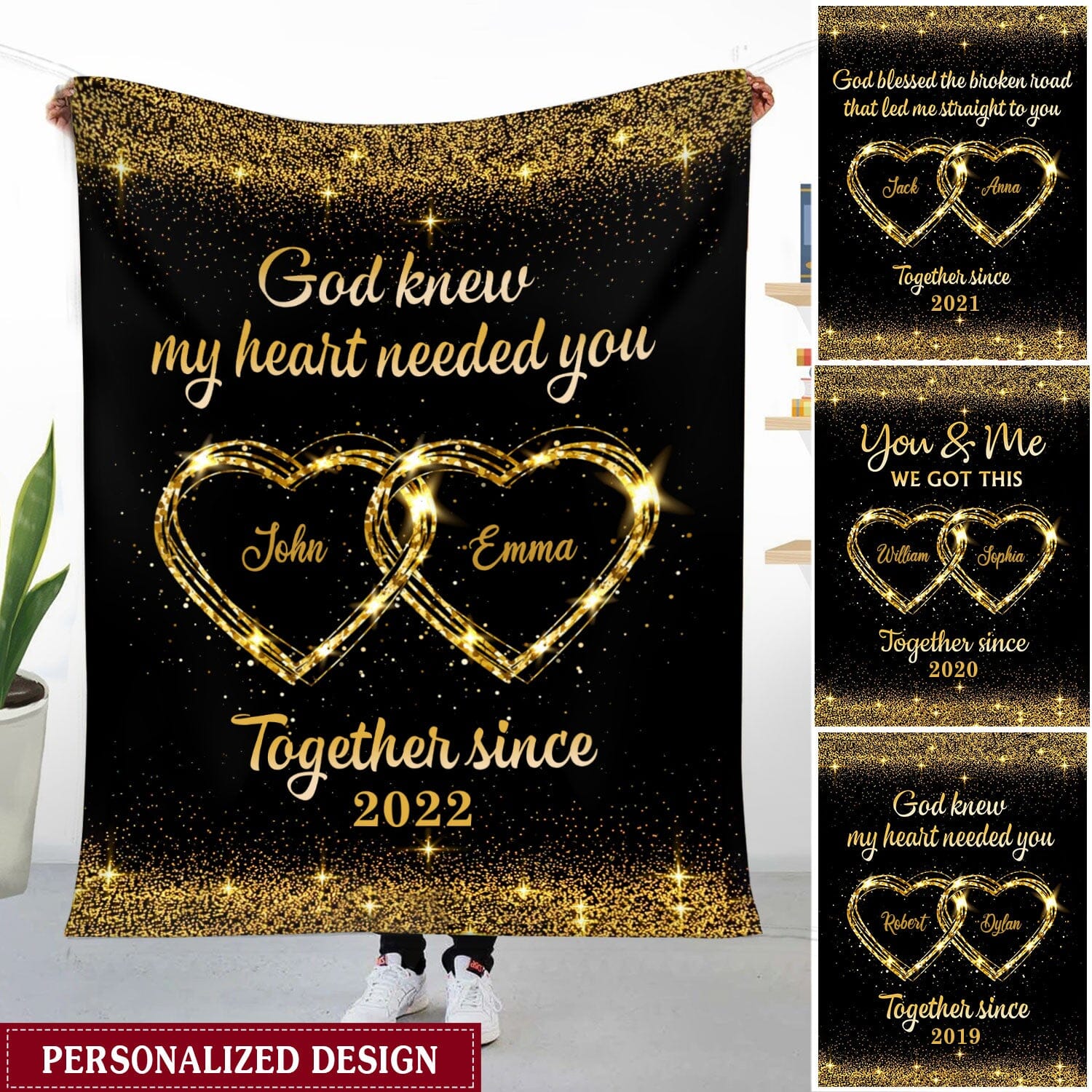 Customized Couple Gift For Husband Wife Valentine Wedding Anniversary Birthday Family Gift Fleece Blanket