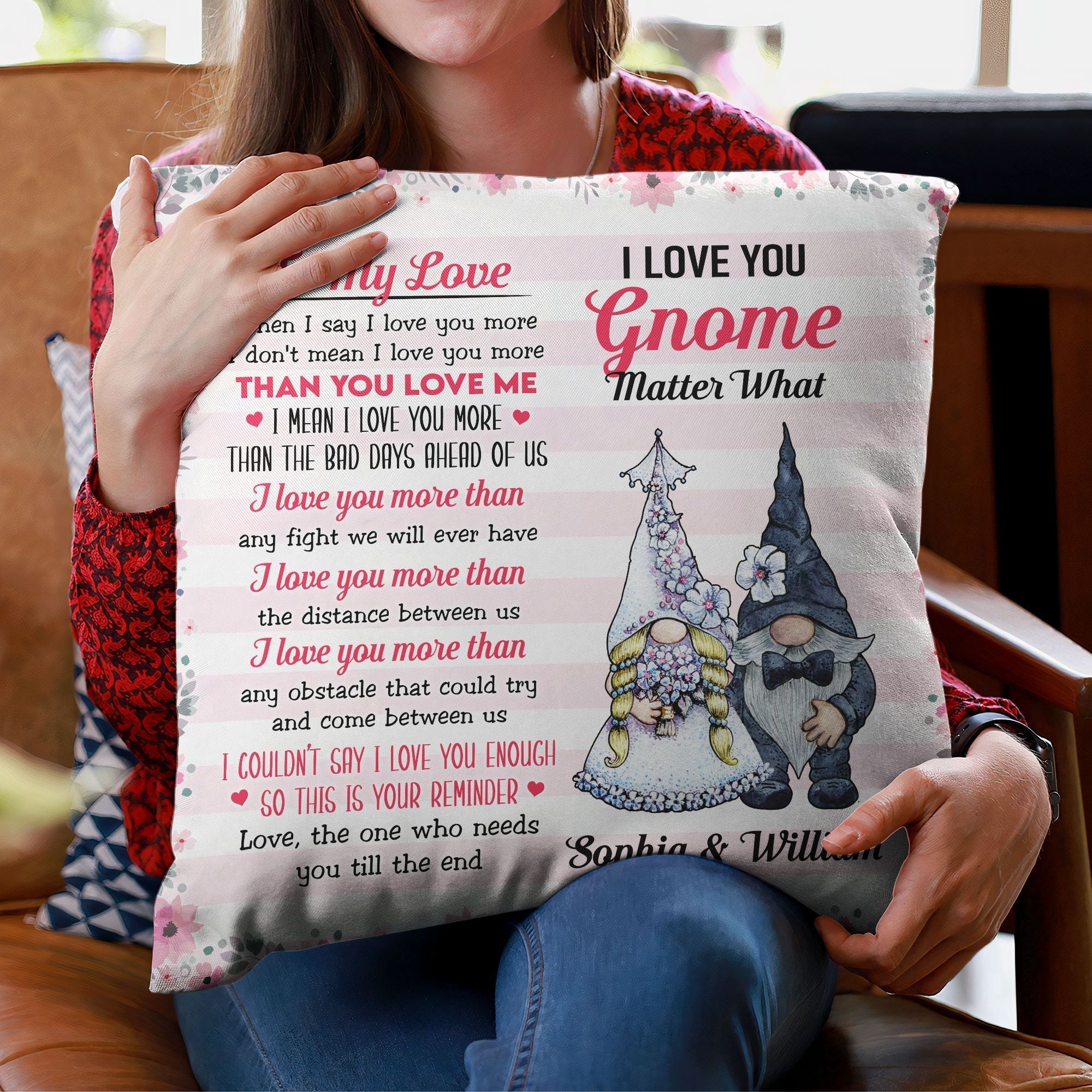 I Love You DWARF Matter What, Personalized Pillow-Gift For Couple