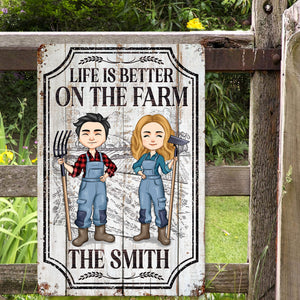 Life Is Better On The Farm - Personalized Metal Sign