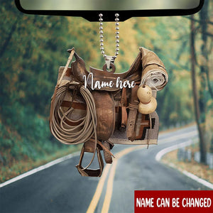 Personalized Horse Lover Saddle Cowboy Hanging Ornament