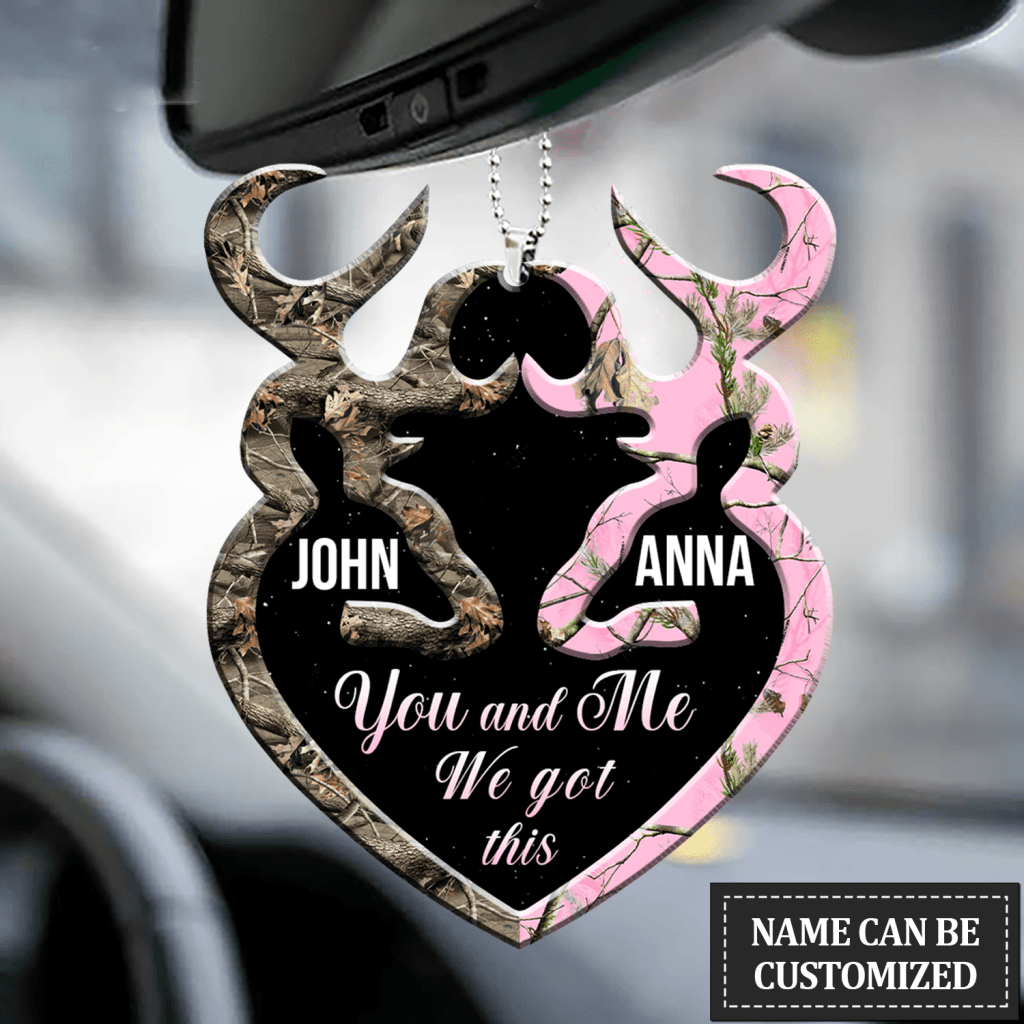 Personalized Buck And Doe Heart We Got This Ornament