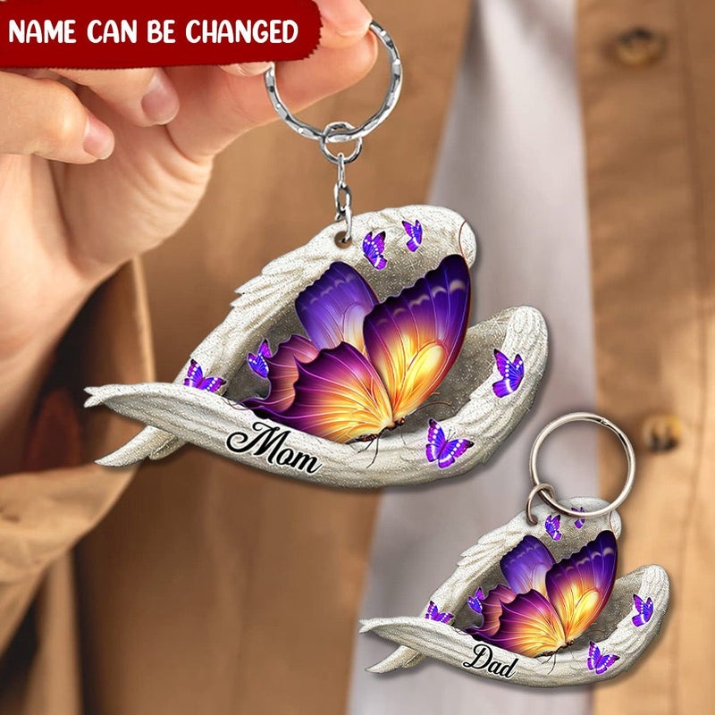 Personalized Butterfly Memorial Acrylic Keychain