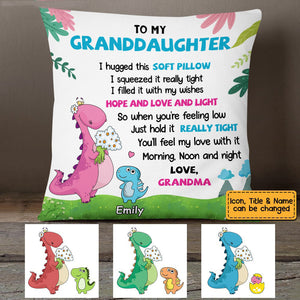 Personalized Mom Grandma Dinosaur Pillow