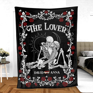 Personalized Couple Skeleton Blanket Happy Valentine's Day