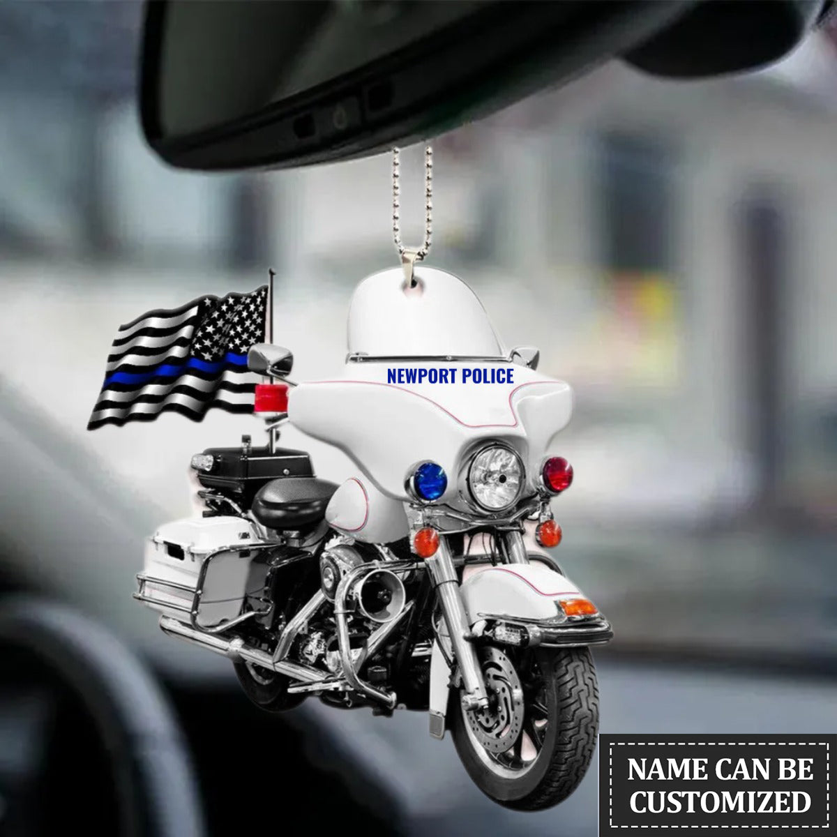 Police motorcycle Personalized Flat Ornament