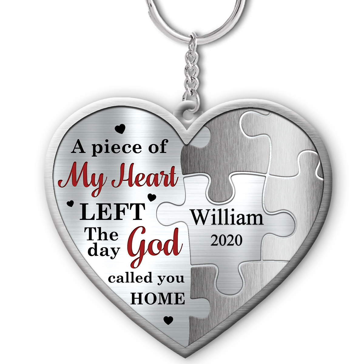 A Piece Of My Heart Left, The Day God Called You Home - Personalized Keychain