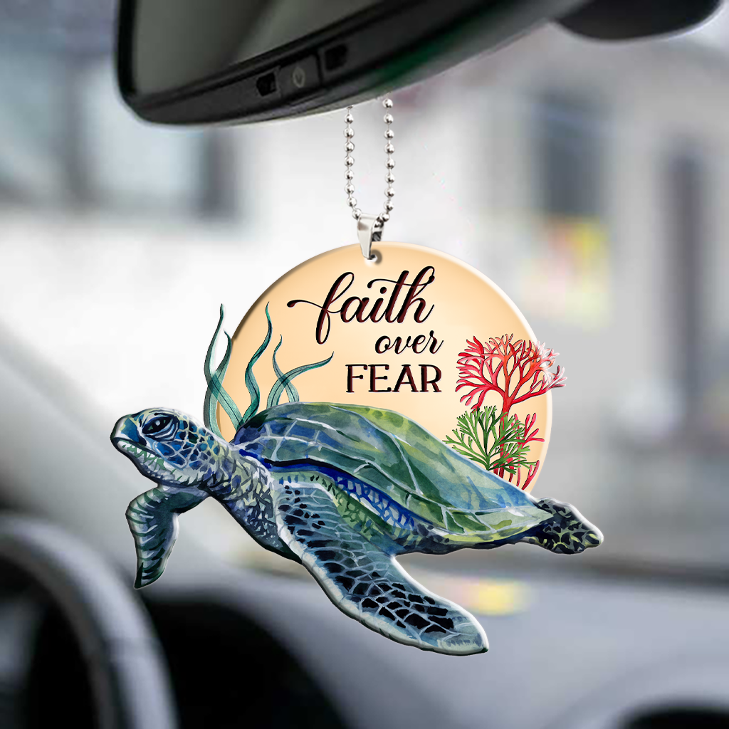 Faith Over Fear Turtle Ornament